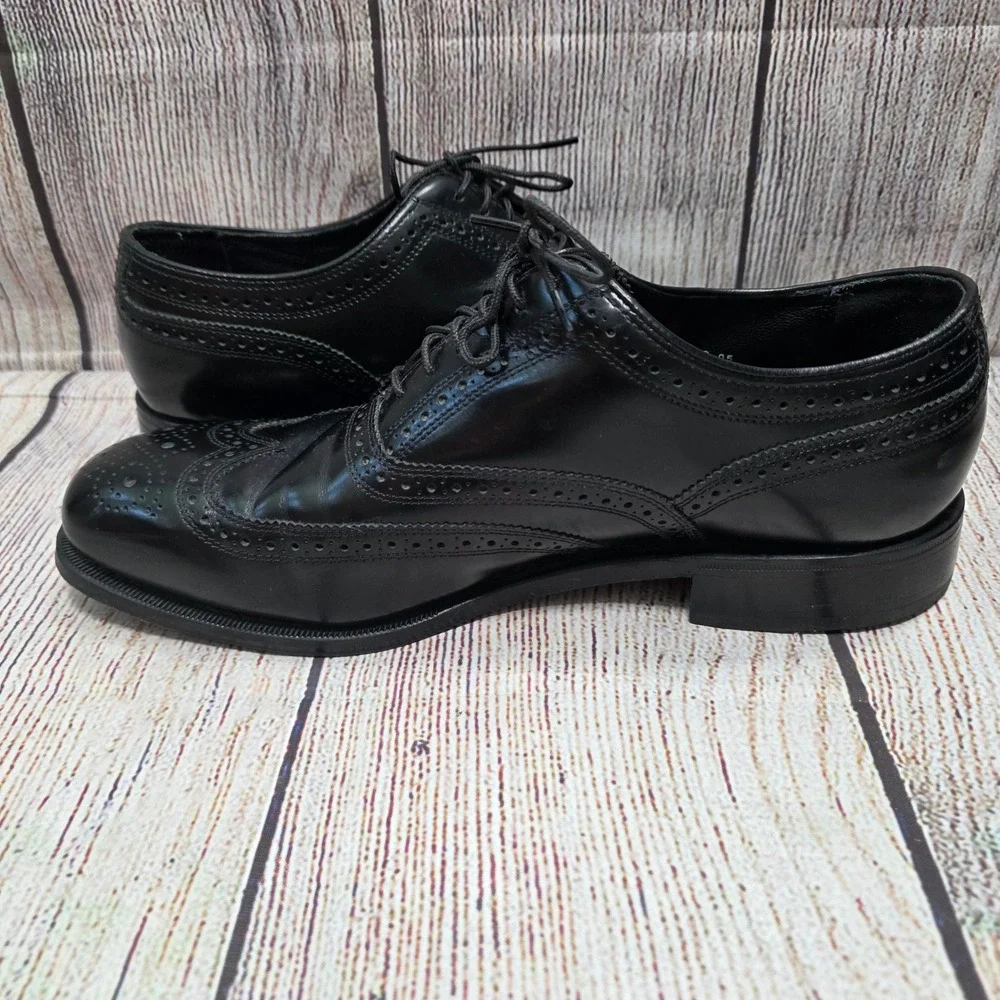 Florsheim Men Black Leather Wingtip Oxford Brogue Dress Shoes 1706601 Size 9.5 D